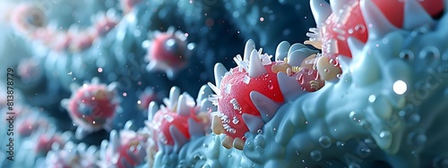 Microscopic depicting dental plaque formation and periodontal disease photo