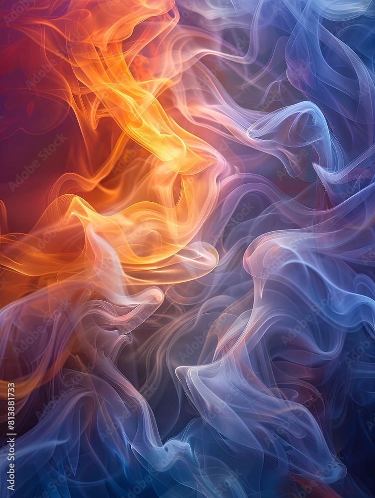 The image is a colorful abstract background with a smoky, fluid texture The image is a colorful abstract background with a smoky, fluid texture