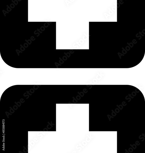 Abstract geometric decoration. Simple, minimalistic, simple flat black geometric design element