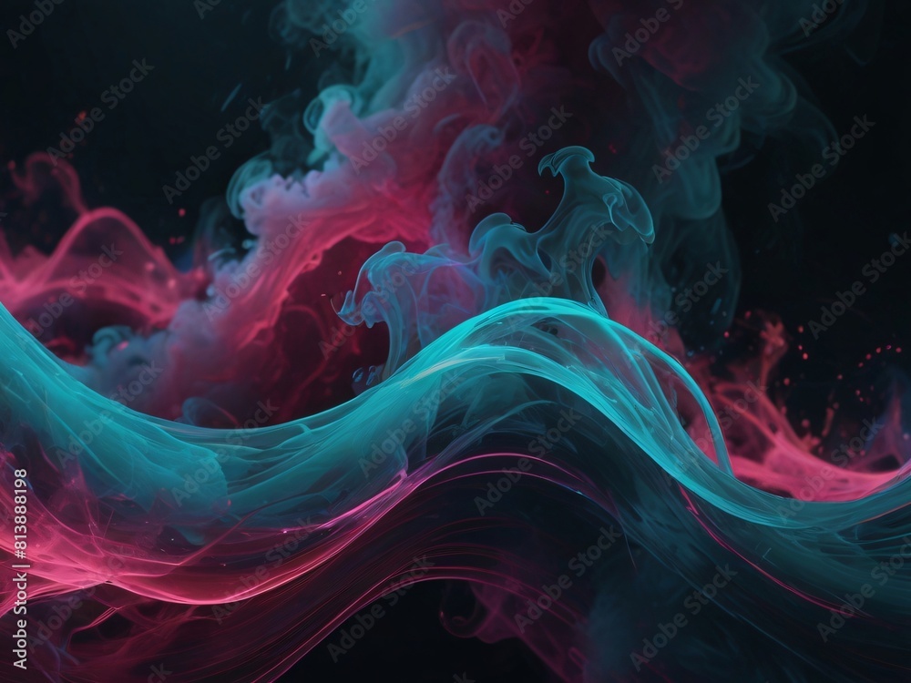 A beautiful colorful abstract background that has beautiful dancing wave curves and incredible puffs of smoke A beautiful colorful abstract background that has beautiful dancing wave curves and incredible puffs of smoke