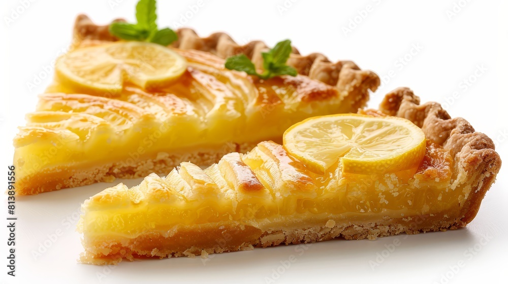 A slice of lemon tart with a buttery, flaky crust. The perfect dessert for any occasion. A slice of lemon tart with a buttery, flaky crust. The perfect dessert for any occasion.