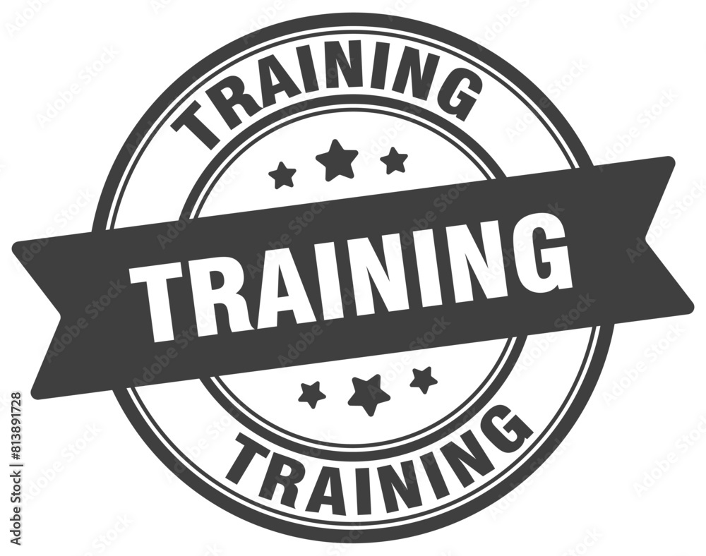 Obraz premium training stamp. training label on transparent background. round sign