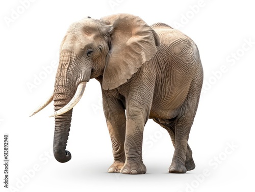 realistic elephant in a full body isolated on a white background 