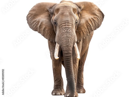 realistic elephant in a full body isolated on a white background  photo