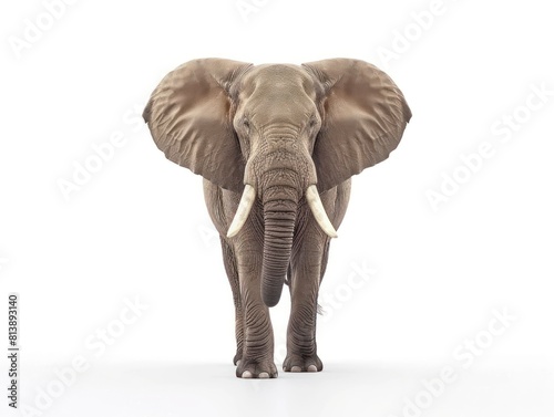realistic elephant in a full body isolated on a white background 