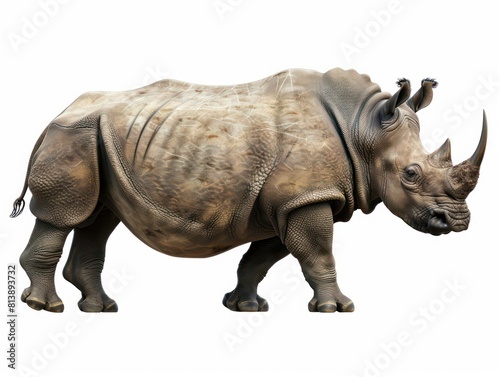 realistic rhinoceros in a full body isolated on a white background 