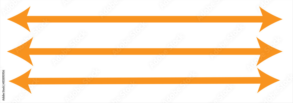 Obraz premium Red long arrow icon isolated on white background. Long arrow vector, icon. Red horizontal arrow. Straight long arrow vector icon.