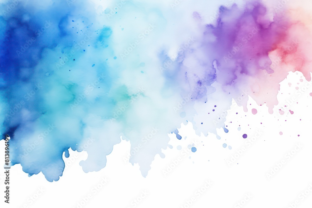 colorful watercolor stain on a white background 