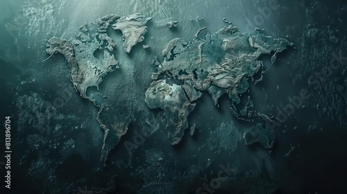 world map background with realistic details and textures and nice color grading