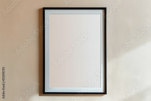 Blank white frame on a wall for mock-up 