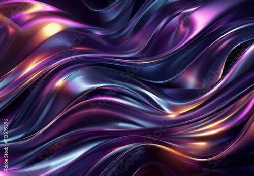 Abstract Vibrant Waves in Pink and Blue Hues - Digital Art Background