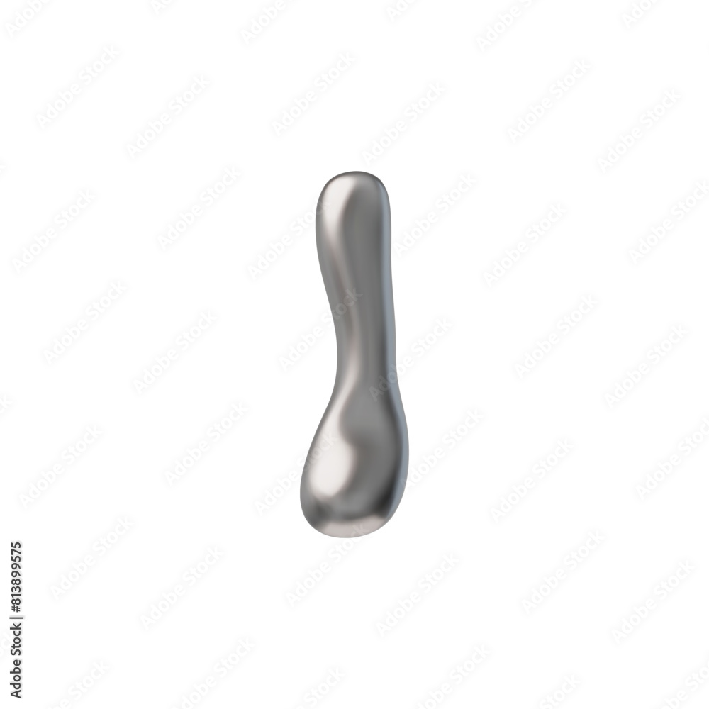 Futuristic glossy Y2K letter Futuristic glossy Y2K letter