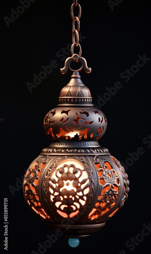lamp ornament on black