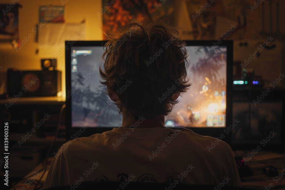 Intense Night Gaming Session Highlights Teenage Isolation Intense Night Gaming Session Highlights Teenage Isolation