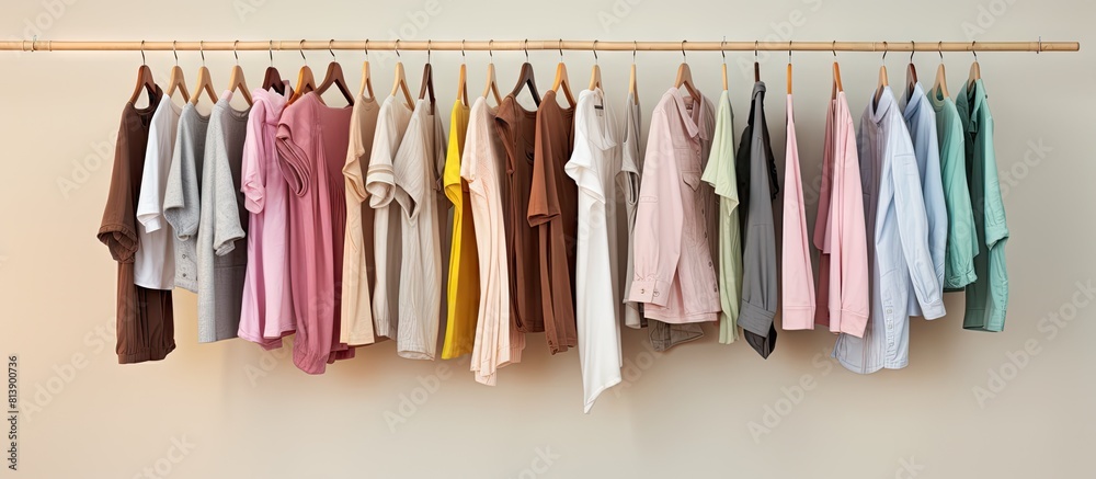 Clothes hung up to air with a copy space image