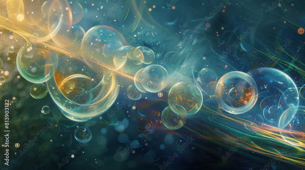 Ethereal light orbs futuristic energy sources background