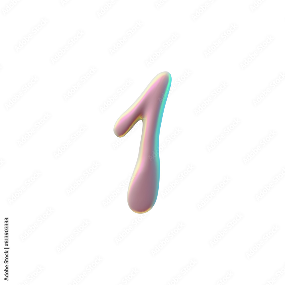 Glossy 3D vector illustration of number 1 on isolated background. Glossy 3D vector illustration of number 1 on isolated background.