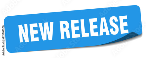 new release sticker. new release label