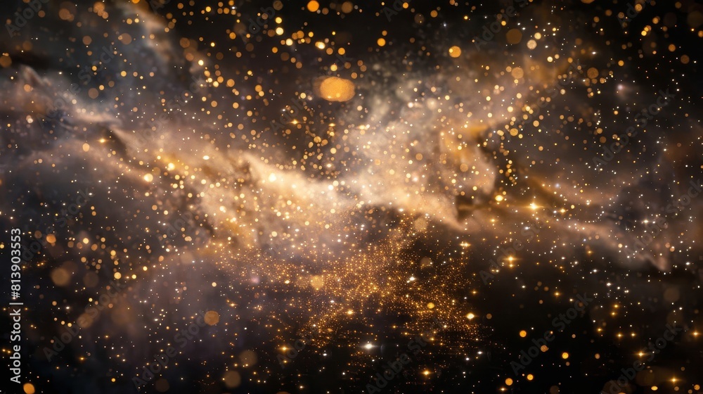 Glimmering constellations dance in air background Glimmering constellations dance in air background