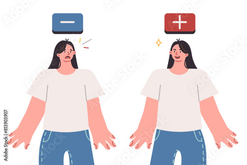 Woman with bipolar disorder experiences sudden mood swings caused by psychological trauma