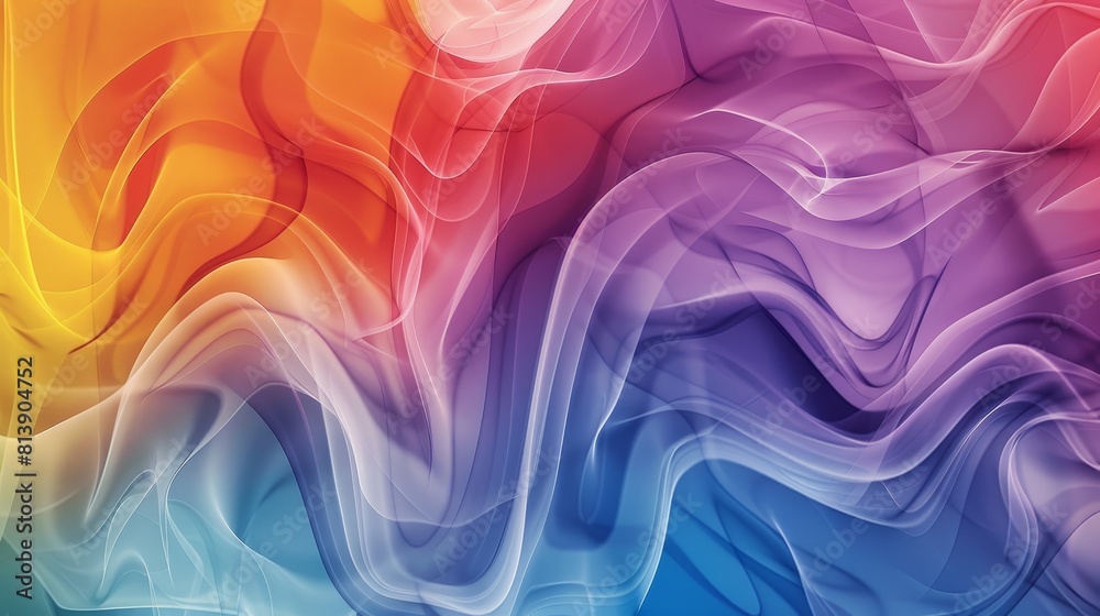 Transparent waves on a color flyer template Transparent waves on a color flyer template