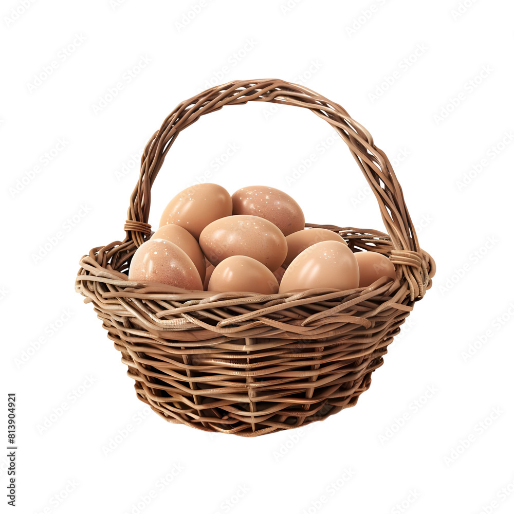 eggs in basket Isolated on transparent background eggs in basket Isolated on transparent background