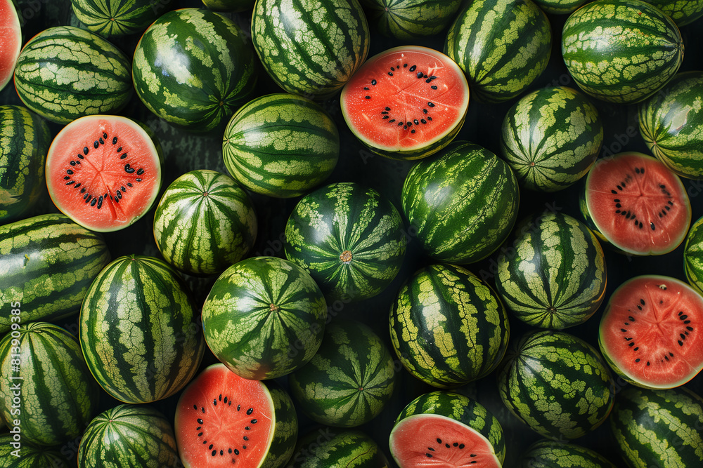 Pattern of watermelon, top view Pattern of watermelon, top view