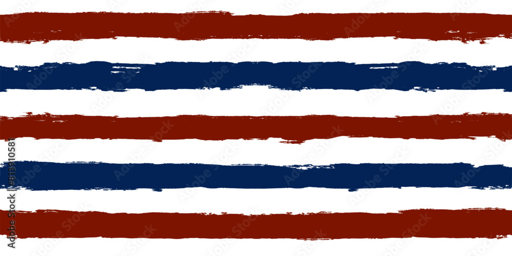 Stripes seamless pattern, red and blue patriotic striped vector background, american watercolor brush strokes. USA colors grunge stripes Stripes seamless pattern, red and blue patriotic striped vector background, american watercolor brush strokes. USA colors grunge stripes