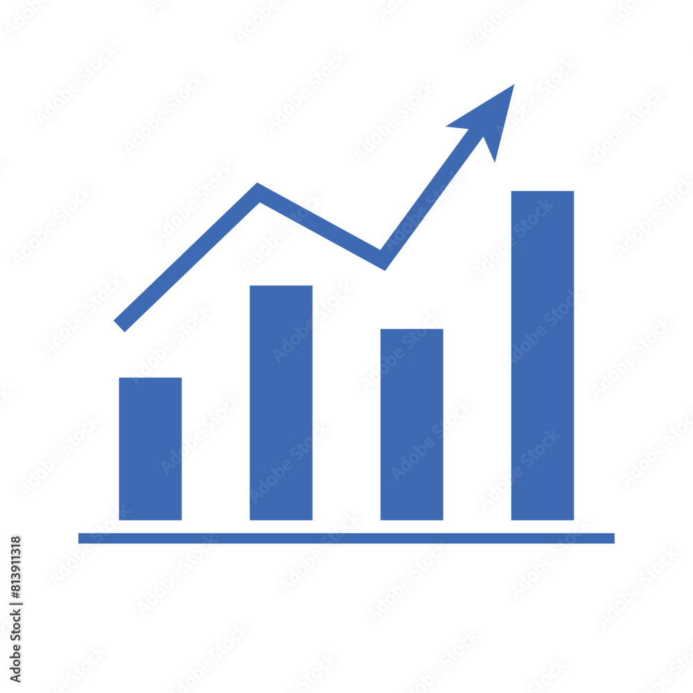 blue chart icon on white background. Economic icon outline gradient style for download, blue chart sign blue chart icon on white background. Economic icon outline gradient style for download, blue chart sign