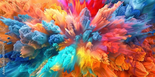 explosion of colorful powders