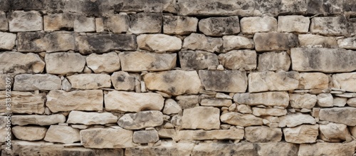 A section of an ancient stone wall that provides a perfect background for a copy space image