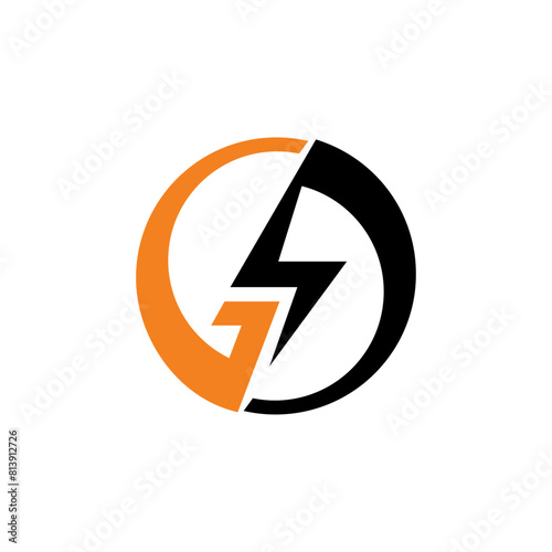 Electric lightning flash logo design