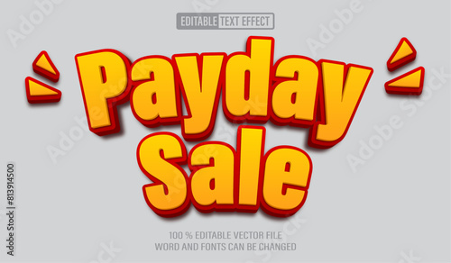 Editable 3d text style effect - Payday Sale text effect Template