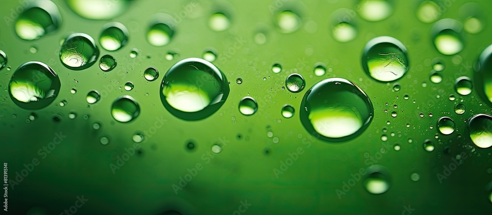 The background features an image of water droplets. Copy space image. Place for adding text and design