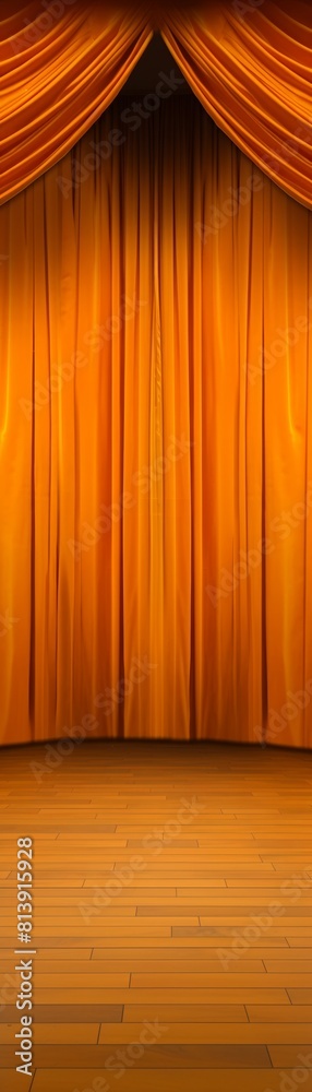 Obraz premium room with orange curtains and floor