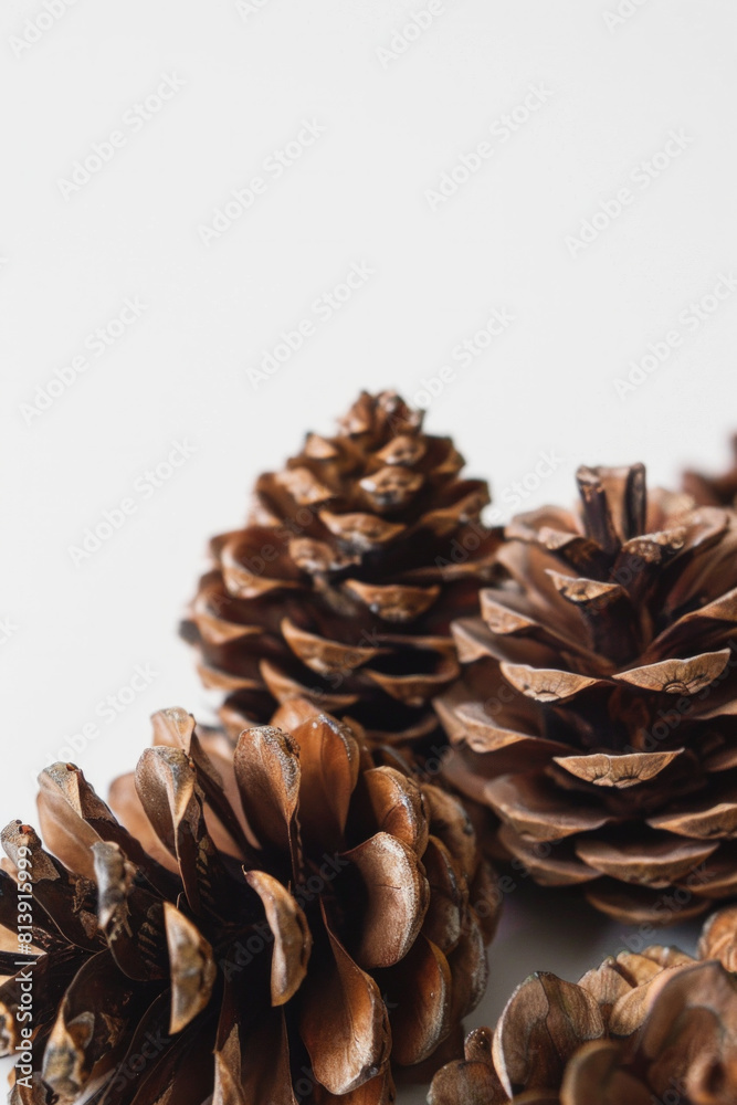 A minimalist still life featuring an arrangement of pine cones, with their intricate patterns and earthy tones arranged in a simple yet captivating composition A minimalist still life featuring an arrangement of pine cones, with their intricate patterns and earthy tones arranged in a simple yet captivating composition