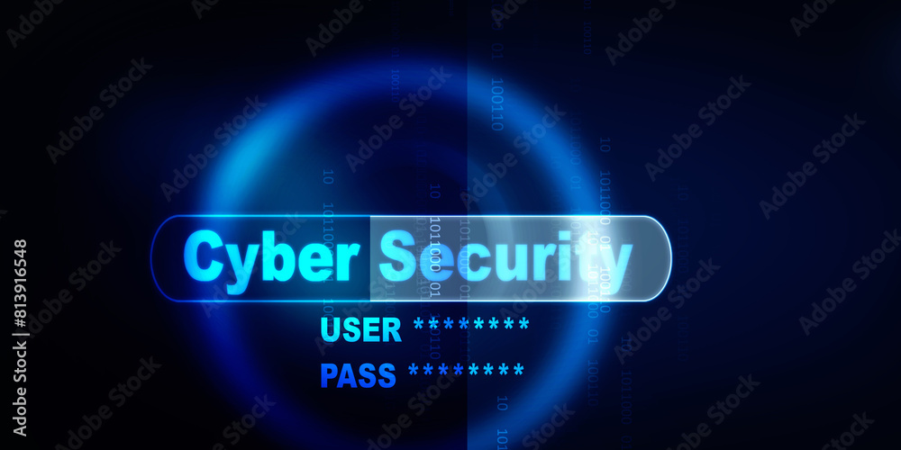 2d illustration abstract Cyber security
