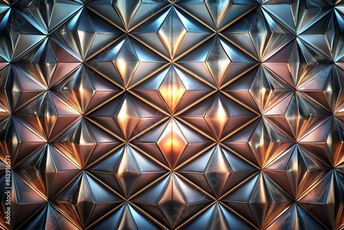 Diamond patterns with a metallic sheen