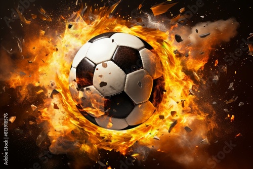 Sturdy Soccer ball net. Stadium sport team. Generate Ai