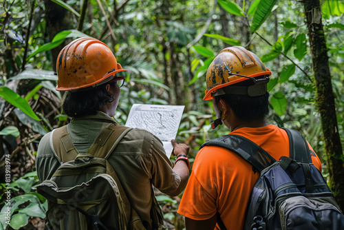 Forestry experts conduct tree surveys, ensuring responsible forest management and conservation efforts.