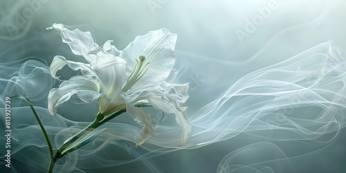white ghostly flower photo
