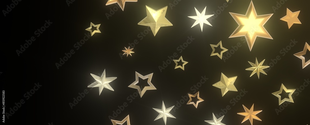 Radiant Euphoria: Lose Yourself in a 3D Gold Stars Rainfall Radiant Euphoria: Lose Yourself in a 3D Gold Stars Rainfall