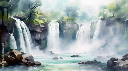 Waterfall Watercolor