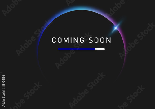 Coming soComing soon text on abstract sunrise dark background with motion effecton шар 2