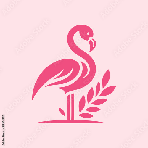 flamingo bird logo vector design, vector flamingo bird illustration, beautiful and elegant flamingo bird design