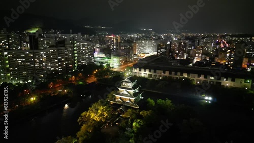 Wallpaper Mural Aerial video of the Hiroshima skyline with Hiroshima Castle in Japan Torontodigital.ca