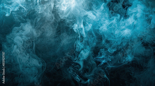 smoke on a dark blue and black background