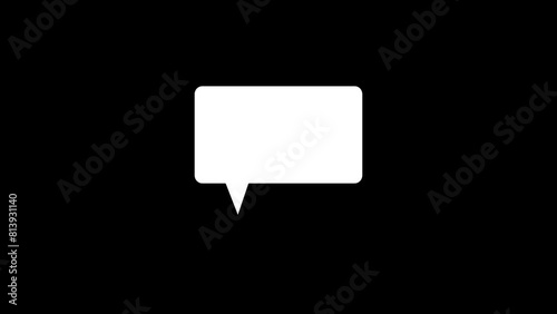 Striped speech bubble icon element with alpha channel 