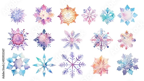 Delicate Snowflake Crystal Patterns Depicting the Beauty of Winter s Icy Embrace