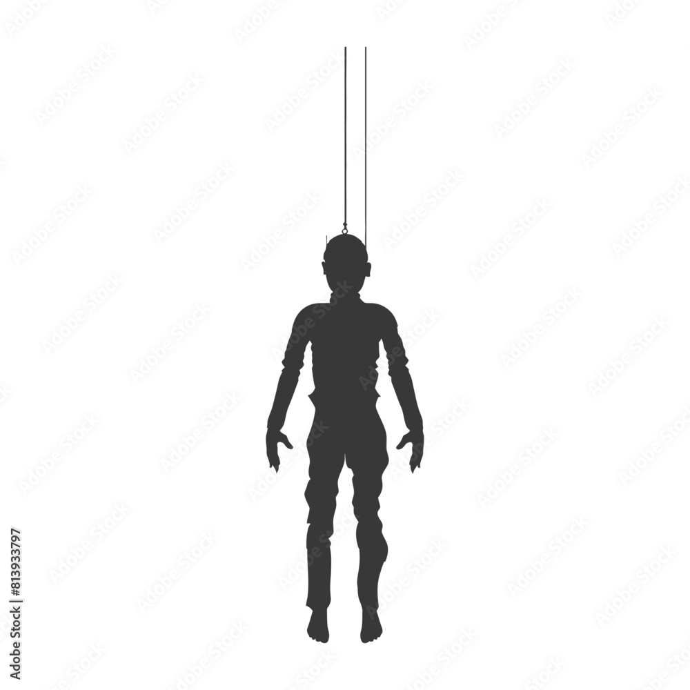 Silhouette Marionette puppet full body black color only Silhouette Marionette puppet full body black color only